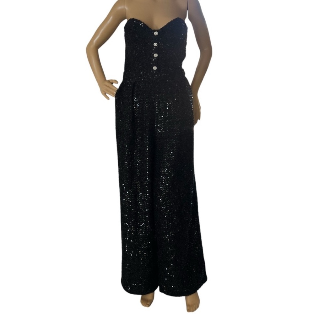 Free market strapless session wide leg jumpsuit small nwt